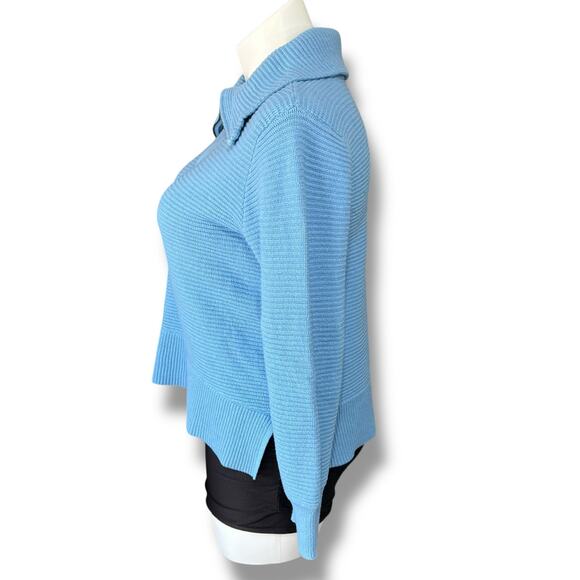 Sonoma Womens Knit Sweater Pullover Quarter Zip High Collar Relaxed Fit Blue 0X - Picture 5 of 9